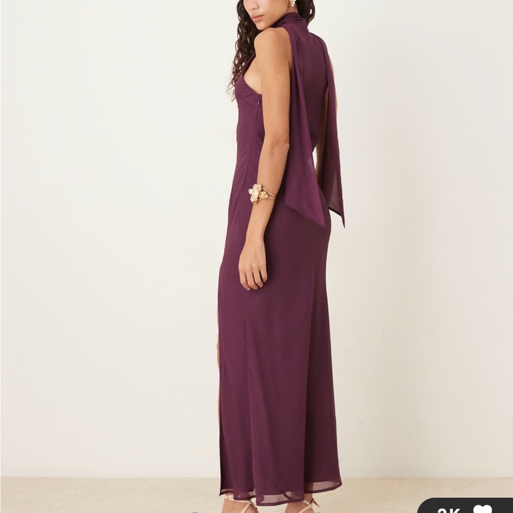 ASOS Plum Maxi Dress with High Side Slit - Picture 2 of 2